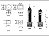 某地区钟楼建筑设计施工平立面图纸图片1
