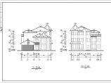 独特尖屋顶三层别墅设计CAD建筑设计图纸图片1