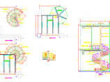 钢螺旋楼梯建筑设计施工图（共3张）图片1