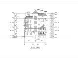 带车库及阳台高级独栋框架结构别墅建筑施工设计图图片1