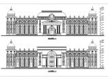 某欧式对称酒店建筑设计平立剖面CAD方案图图片1