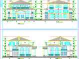 某地花园双拼别墅建筑设计施工CAD图图片1