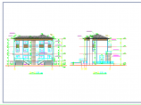 双拼别墅设计CAD建筑平立面施工图图片1