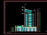 某知名大学十七层附属医院建筑CAD设计方案立面图图片1