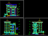 某中式经典多层别墅建筑CAD图纸图片1