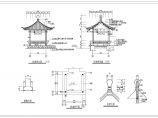 中国式古建砼质四角亭建筑详细施工图图片1