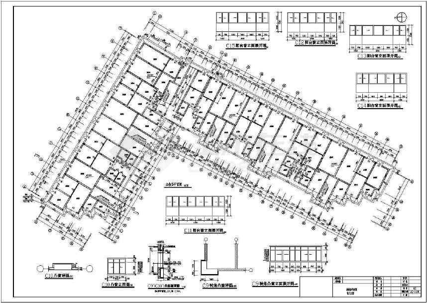 比较经典的l型户型住宅楼cad设计图