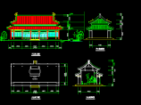 某寺庙天王殿平立剖建筑施工设计图图片1