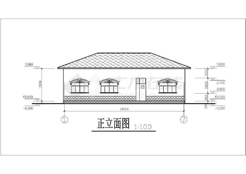 某新农村单层住宅设计图纸(共5张)