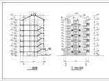 某地六层二单元2户对称户型住宅楼建筑设计图图片1