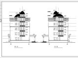 小区连体别墅建筑设计平立面CAD参考图图片1