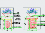 石首市某园林喷泉水池花钵做法CAD布置图图片1