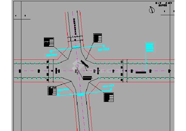 双向四车道市政道路设计图198张(含交通照明绿化,给排水)