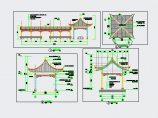 中式景观四角亭以及连廊CAD详图图片1