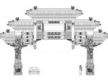经典古牌坊带雕花入口建筑设计CAD施工图图片1