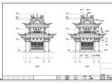 寺院钟鼓楼施工设计cad图，含设计说明图片1