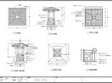 长4米 宽4米 四角亭子设计 平剖面 屋顶上视 基础平面图片1