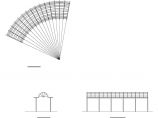 弧形花架节点平立剖面CAD布置图图片1