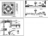 某带有兰色广场砖的喷泉广场建筑设计施工图图片1
