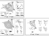 某办公楼弧形钢结构玻璃雨篷CAD施工图（标注详细）图片1