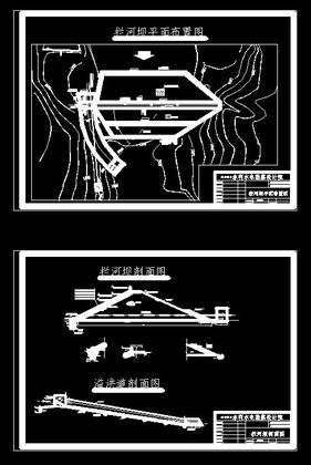 其他图纸 泵站平面及纵剖面图 类别: 河,渠道 某小型土坝平面设技图