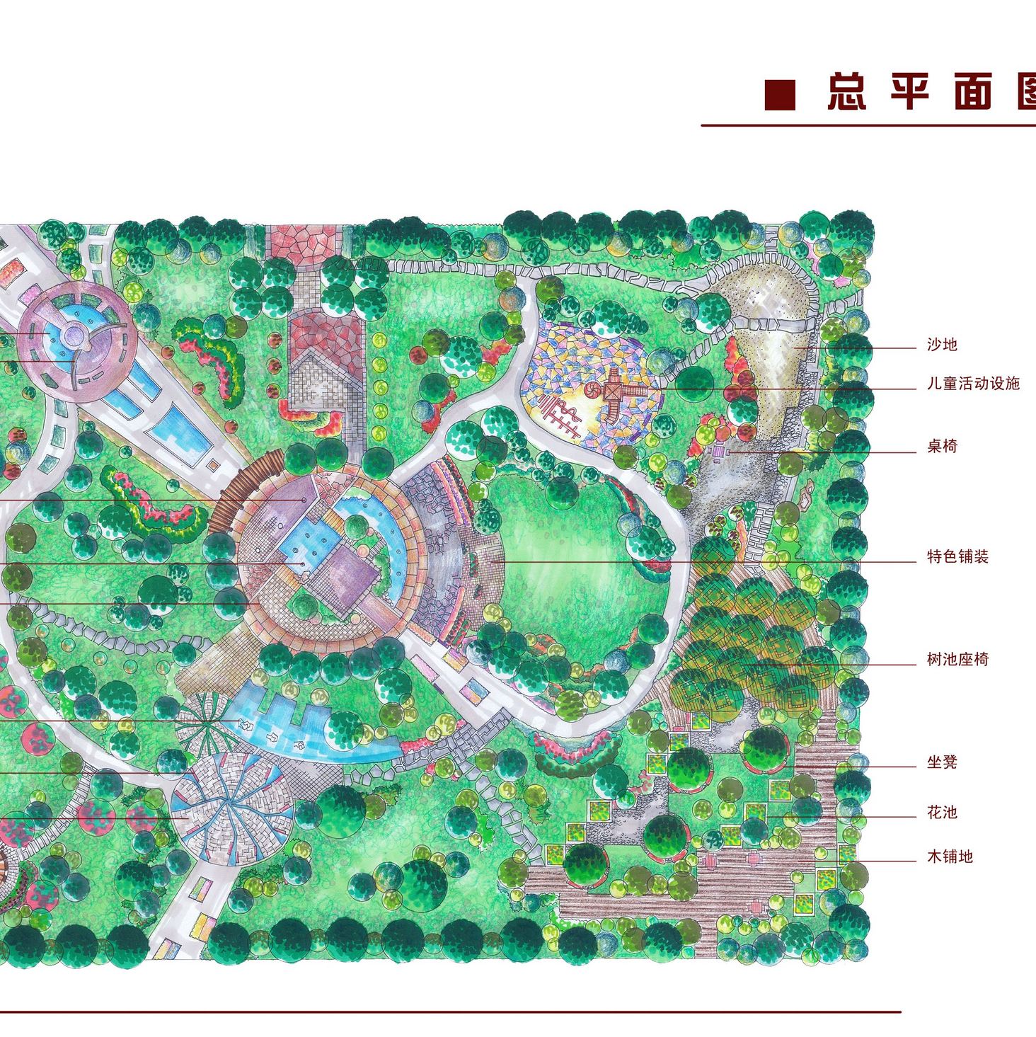 临安60m*80m的公园景观规划设计图