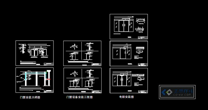 门禁系统安装管线cad图