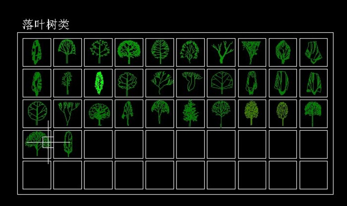 立面配景树cad