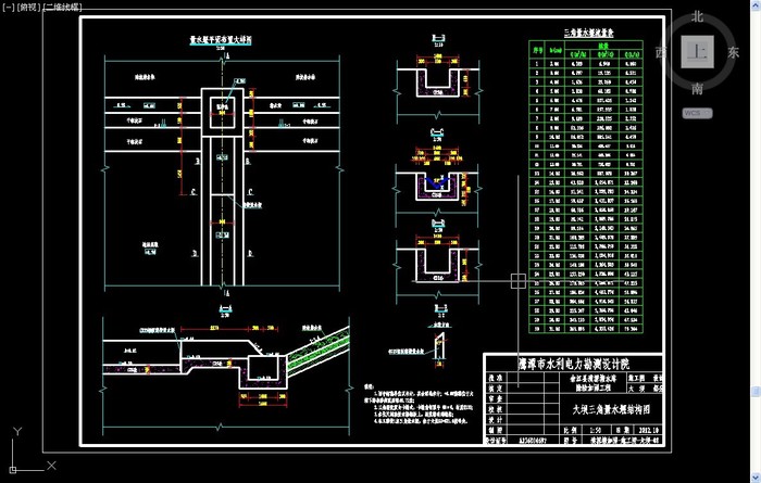 大坝三角量水堰结构图施工图阶段