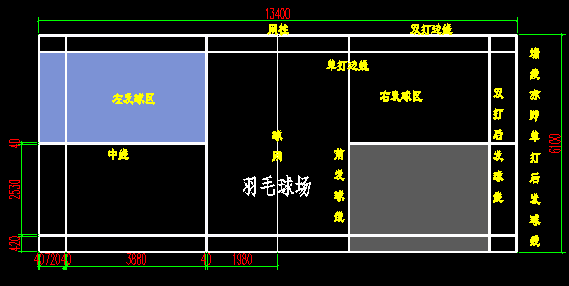 羽毛球场平面图