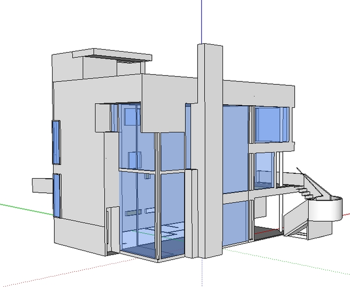 著名建筑大师迈耶的史密斯住宅sketchup模型
