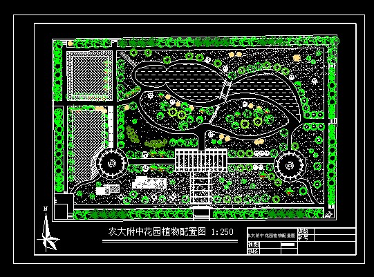 平面  小花园 植物配置 cad