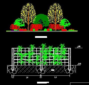 植物cad立面图 cad植物立面图 植物剖立面图  所属分类:园林设计图