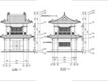 某寺庙二层框架结构歇山建筑钟鼓方案图图片1