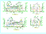 欧式城堡式别墅建筑CAD施工工程图纸图片1