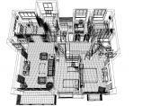 140平米住宅室内CAD三维（有3D家具）图片1