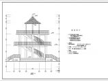 某地4层框架结构大型景观亭建筑施工图图片1
