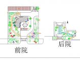 某地小型小院绿化景观设计图（含后院）图片1