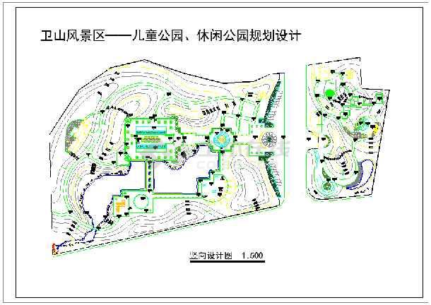 某风景区儿童公园竖向园林设计平面图图片1