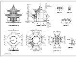 四套古式亭子建筑结构设计施工详图图片1