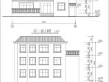 江西某三层砖混结构别墅建筑方案设计图图片1