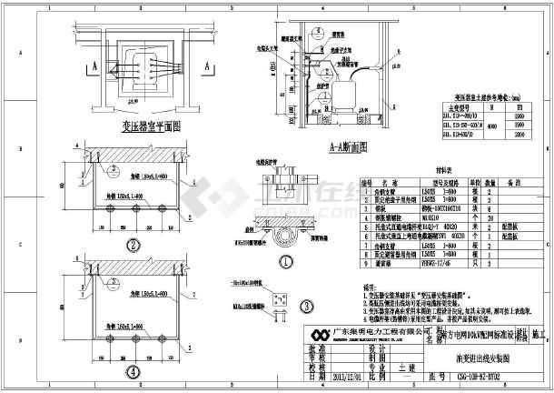 (油)干变压器安装基础图及配电室设计