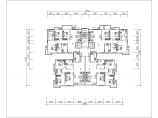 一梯四户高层住宅楼标准层户型图CAD设计图纸图片1