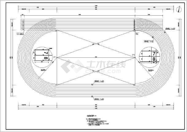 学校标准300跑道球场设计施工图图片1