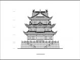 某地小型庙寺万佛殿建筑设计立面图图片1