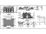 某地二层框架结构中式别墅建筑设计方案图纸图片1