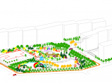 内地某城市月牙广场绿地设计轴测图图片1