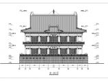 某地3层框架结构佛教仿古建筑施工图图片1