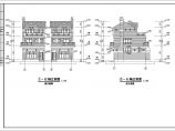 古典风格带夹层三层半双拼别墅建筑设计图图片1