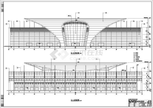 某地三层框架结构客运站建筑设计方案图